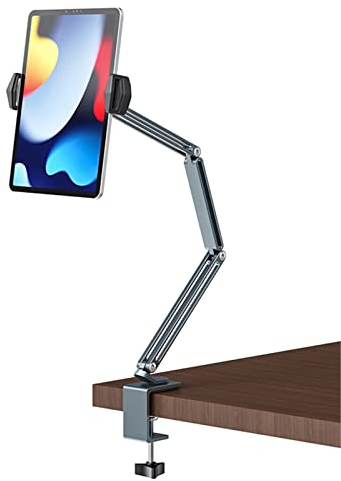 WAOCEO Support Tablette Porte-Tablette de téléphone Pliable, Support de Tablette en Aluminium Lourd, Supports pour Tablette (Color : Grigio)