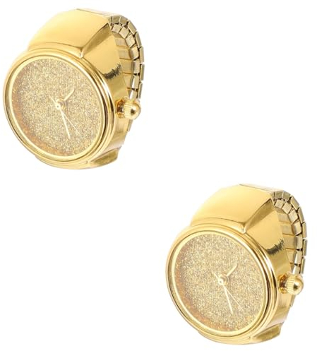 2st Ringuhr Quarz-fingeruhr Paare Fingerringe Für Geschenk Für Bewegungsring Uhr Geschenke Für Persönlichkeit Fräulein Fall Normaler Glasspiegel