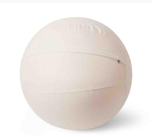 BXYWMDGB 55/65/75Cm Yoga Ball Abdeckung, Anti Kratzer, Gymnastikball Abdeckung, Faltbar Sitzbälle Stoff Bezug, Leichte Yoga Ball Abdeckung Für Schwangerschaft Fitness Yoga-Grau,55cm