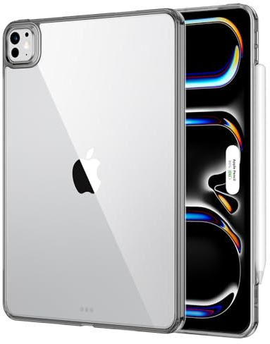 ESR Funda para iPad Pro 13 Pulgadas 2024, Fina y Ligera, Protección Antigolpes y Caídas, AntiAmarilleamiento, Parte Posterior Rígida, Compatible Pencil Pro/USB-C, Serie Classic, Transparent Negro