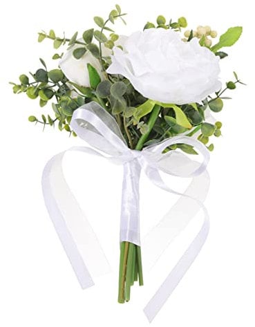 LIFKOME Künstlicher Brautstrauß Mit Eukalyptus Dekorative Kunstblumen Für Hochzeiten Shower Und Langlebig Und Für Tisch Und Raumschmuck