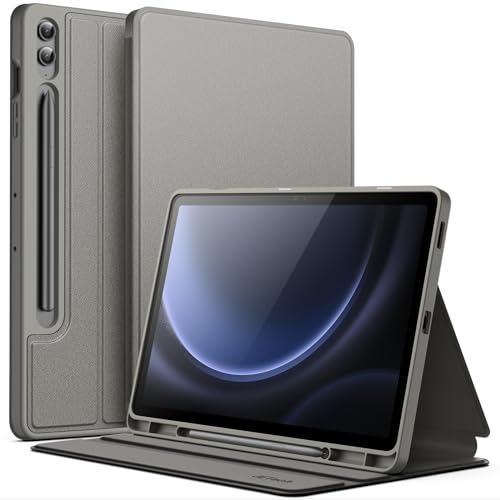 JETech Funda para Samsung Galaxy Tab S9 FE+ / S9 FE Plus 12,4 Pulgadas con S Pen Soporte, Slim Folio Stand Protectora Tablet Carcasa, Múltiples Ángulo de Visión (Gray)
