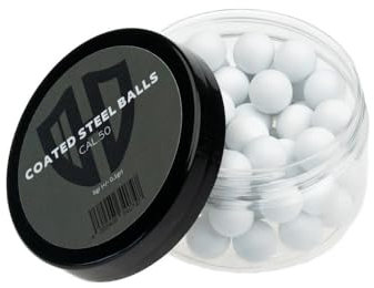 HomeDefence-24 50 palline rivestite in acciaio, 5 g, estremamente dure, HDR50, HDP50, ALFA 1.50, AEA Challenger, Cal.50, colore bianco