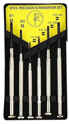 Jeu de Tournevis 6 Pièces, Mini Tournevis de Précision 6 En 1 Petit kit de Tournevis Pour Réparation de Lunettes et D'horloger, Plat/Cruciforme set de Tournevis Tournevis D'horloger pour Ordinateur