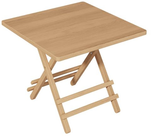 WLCNYL Klappbarer Gartentisch aus Holz - Holztisch für Garten, Balkon, Terrasse - platzsparend zusammenklappbar, wetterfest, Naturholz, kompakt