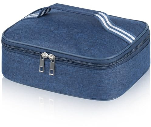 lohey Insulated Lunch Bag for Men Women Kids, Small Lunch Box Adults Cool Bag with Handle, Portable Thermal Cooler Box Bag for Work, School, Picnic Outdoor (Blue)