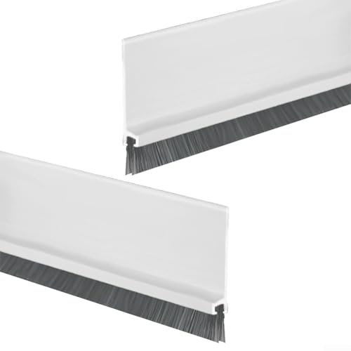 2 Stück 53 mm selbstklebende Bürstenabisolierung, Türbürstenstreifen, Türfensterrahmen, Bürstendichtung, für Schiebetür, Fenster und Kleiderschrank (weiß)