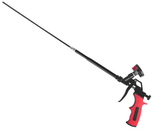 25in Extended Spray Foam Insulation Gun-PTFE Coated Professional Expanding Foam Gun,Foam Gun Extension for Caulking, Filling, Sealing(RED)