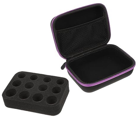 Baluue Borsa Portaoggetti per 12 Slot Custodia Protettiva Viaggio per Bottiglie 5Ml 10Ml e 15Ml Organizer Antigoccia per