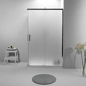 Box Doccia Angolare 70x120 cm - Cabina Doccia con Porta Scorrevole Vetro Temperato 6mm,Opaco e Anticalcare con Profilo in Alluminio Cromato e Chiusura Magnetica - Facile da Installare e Pulire