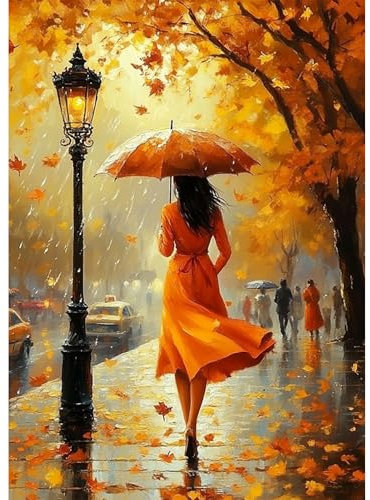 KEYIFA Diamond Painting Zubehör Rotes Kleid Frau, 5D Crystal Art Foto Bastelset Diamond Painting Erwachsene, DIY Vollbohrer Bilder Diamond Painting Set, Home Wand Dekor 30x40cm