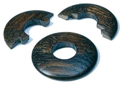 Project DIY® Solid Oak Pipe Covers 2 Pack – Wooden Radiator Collars – Durable, Natural, and Easy Clip Design - Sleek 6mm Thickness Design - 47mm Width - 16mm Internal Diameter (Dark Brown Oak)
