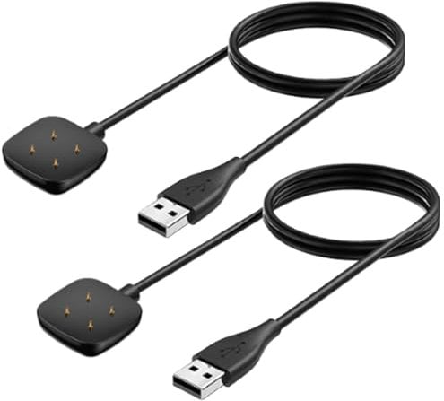 MohLythrix Charger Compatible with Fitbit Versa 4 / Versa 3 /Sense/Sense 2 Charging Cable, Magnetic Fast USB Cord Dock Replacement for Sense 2 Smartwatch, 2 Pack (3.3ft/3.3ft)