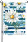 Bandiera da giardino 31 x 45 cm doppia bandiera da cortile bianca margherita blu striscia esterna giardino bandiera decorazioni per la casa