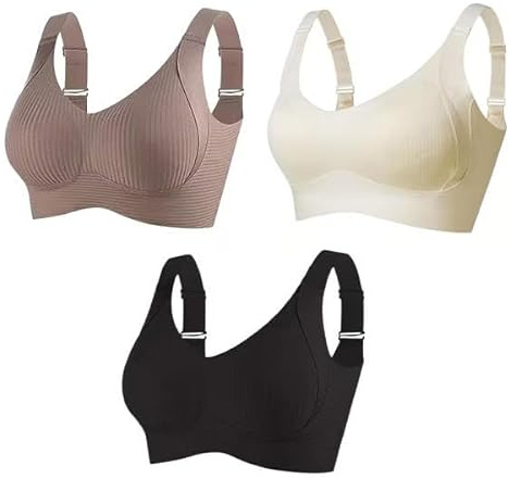 DEJIN 3 PCS Super Firming Bra, Women's Wire-Free Push-Up Bra, Breathable Anti-Sagging Breasts Bras, 3D Lift Design+Wide Side Wings