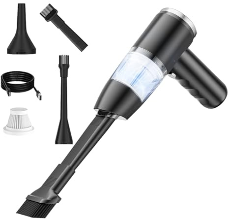 Renchey Aspirador de Coche Manual - Potente Aspiradora con Succión Fuerte | Aspirador Inalámbrico de Mano Recargable con Potente para la Limpieza de Coche, de Alfombras, del Hogar, de Pelo