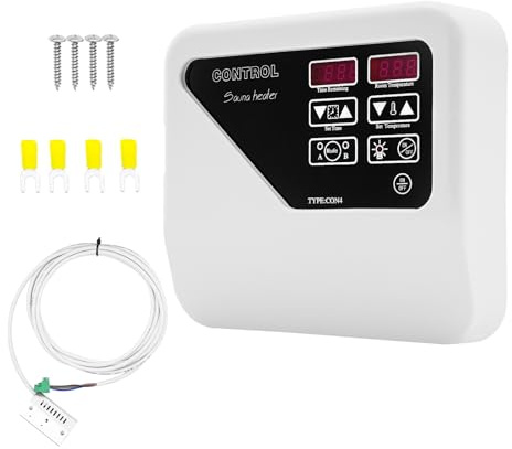 TONFEION Saunasteuerung 3-9KW Saunasteuergerät, 40-105℃ Sauna Steuergerät, Externe Digital Controller für Saunaofen, Sauna Temperaturregler 2 Arbeitsmodi Saunaofen für Spas & Hause