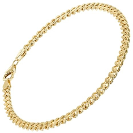 trendor Panzerarmband für Damen und Herren 925 Silber vergoldet 4,1 mm Armschmuck für Frauen und Männer, hochwertiges Accessoire, 21032-19 19 cm