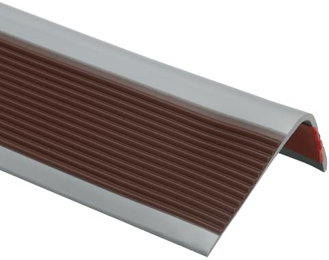 QUARKZMAN Perfil Para Escaleras 2 Metros (6 X 3 Cm) Vinilo Antideslizante Autoadhesivo Protector De Borde Escalón Impermeable Revestimiento Para Suelos Interiores Exteriores Marrón Oscuro