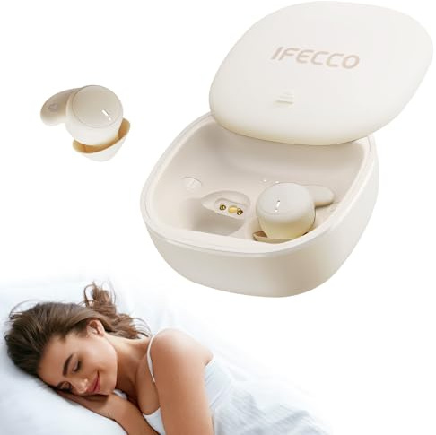 IFECCO Sleep Earbuds Bluetooth 6.2 - Sleep Headphones for Side Sleepers 7H | Sleep Earbuds, Small Earphones with 6-7H Playtime, IPX6 Sweatproof Wireless Invisible Earbuds for Sleeping, Sport, Working
