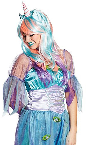 Krause & Sohn Perücke Einhorn rosa/blau Karneval Langhaarperücke Magic Unicorn Märchen