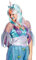 Krause & Sohn Perücke Einhorn rosa/blau Karneval Langhaarperücke Magic Unicorn Märchen