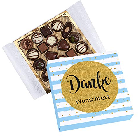 Herz & Heim® Lindt Pralinen in eigener Banderole - Danke - mit persönlichem Wunschtext