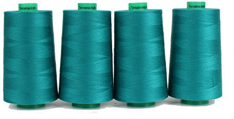 ACKERMANN 4X 5.000m UNIVERSAL NÄHGARN, Stärke 120, Qualitätsgarn, Overlock Garn, Garn für Overlock-Nähmaschinen (841 Dunkelgrün)