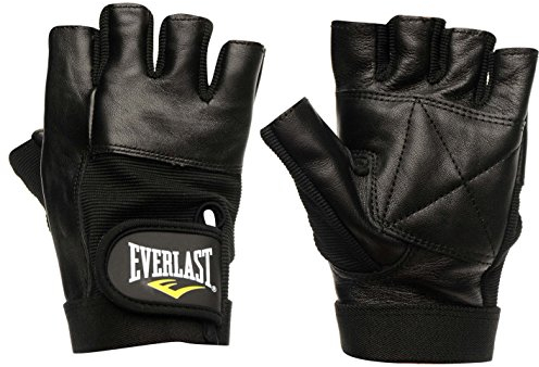 Everlast Unisex Leder Fitness Handschuhe Schwarz Large