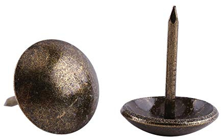 Akozon Chiodi Mobili,100pz Vintage Upholstery Nails Metallo Mobili Divano Porta Decorativo Chiodi Antichi Chiodini Tappezzeria (Unghie lisce: 13 * 17)