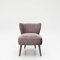 PLAYBOY Sessel mit Rückenlehne, Samtstoff, gepolsteter Loungestuhl aus Samt mit Bestickung und Keder, Massivholzfüsse, Cocktailsessel, Rosa, Rose Quartz, Retro-Design, Club-Stil, Lounge, Wohnzimmer
