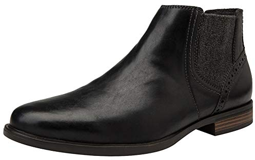 Jamron Uomo Vera Pelle Occidentale Vintage Chelsea Stivali Cerniera Lampo Stivaletti Nero SN01752 EU42