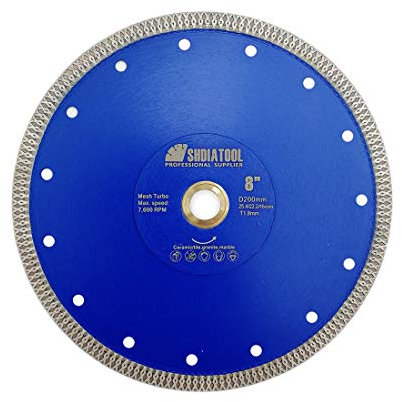 SHDIATOOL Diamond Cutting Disc 200mm / 8 Inch X Mesh Turbo Saw Blade for Tile Marble Ceramic Porcelain