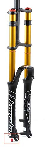 MZP Fahrradgabel 26 27.5 29 Zoll Doppelte Schulterkontrolle MTB Bergab Suspension Luftdruck Gerades Rohr Ultraleicht Aluminiumlegierung Stoßdämpfer Rebound Adjust (Color : Gold, Size : 26inch)