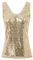 GRACE KARIN Damen Pailletten Tank Top Pailletten verziert Sparkle Trägershirt-Weste Tops Party Bluse L Golden CL011080-3