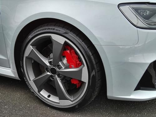 SB CarDesign 8-8,5x19 Zoll Felgen-Aufkleber passend für Audi RS3 8V Rotor 2 Felgen (Silber metallic)