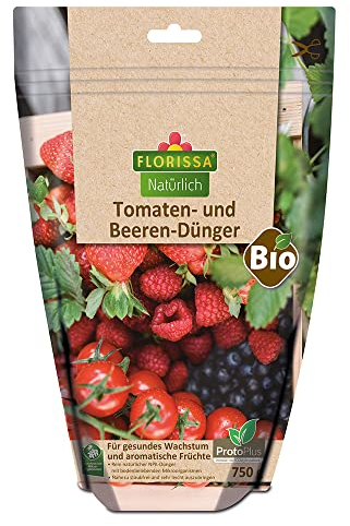 Florissa Natürlich 58742 Bio Spezialdünger für Tomaten und Beeren | biologisch GÄRTNERN Gütesiegel | haustierfreundlich | im wasserdichten, wiederverschließbaren Beutel, Braun