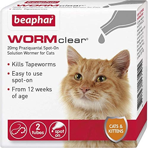 Beaphar 2 X Wormclear Spot-On Solution for Cats, 21 g