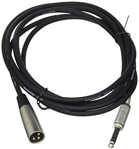 Pro Signal 6.35mm (1/4) Mono Jack to 3-Pin XLR Plug Lead – 3m Black, Professional Audio Cable - PSG01340