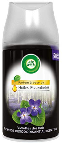 Airwick Désodorisant Maison, Recharge pour Diffuseur Automatique Freshmatic, Huiles Essentielles Violettes des Bois, 250 ml