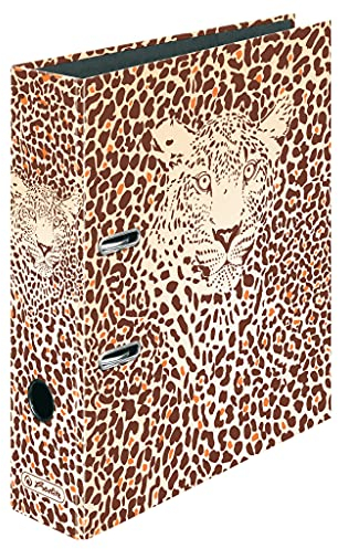 Herlitz 50036554 Ordner maX.file, A4, 8cm, Motiv: Leopard, 1 Stück mehrfarbig