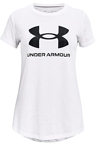 Under Armour Fille UA G Sportstyle Logo SS – T-shirt fille ultra-doux pour l'entraînement et le fitness, T-shirt manches courtes confortable au séchage rapide – T-shirt logo pour fille