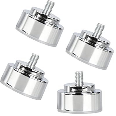 X1NGFU 4 Pièces Pieds de Meuble Réglable,Pieds de Table en Métal,Pieds de Canapé en Alliage D'Aluminium,Tube Rond Pattes de Lit,with M10 Tige Filetée,pour Machine à Laver Table Basse (3cm/1.2in) …