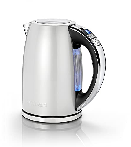 Cuisinart Bouilloire électrique Multi-Températures - Ébullition rapide - Sans fil - Acier inoxydable brossé - Capacité de 1,7L - Température réglable - Filtre amovible et lavable