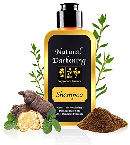 Hair-Elixir Natural Darkening Shampoo, Natürliches Verdunkelungsshampoo, Farb Shampooo Schwarz, Färbendes Shampoo, Farbreflex Shampoo Braun-Schwarz Bio-Haselnuss, Polygonum Haarshampoo - 100ml