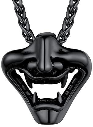 U7 Necklace For Men Vintage Gothic Jewellery Stainless Steel Demon Clown Cool Pendant Mens Necklaces