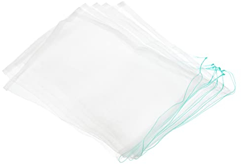 PATIKIL Aquarium Filter Media Bags 35x25cm 6 Pack Fish Tank Mesh Bags with Drawstrings White