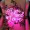 Panneau lumineux néon à DEL « All You Need is Love » pour mariage, chambre, anniversaire, enterrement de vie de jeune fille, fiançailles, décoration murale de Noël - Rose