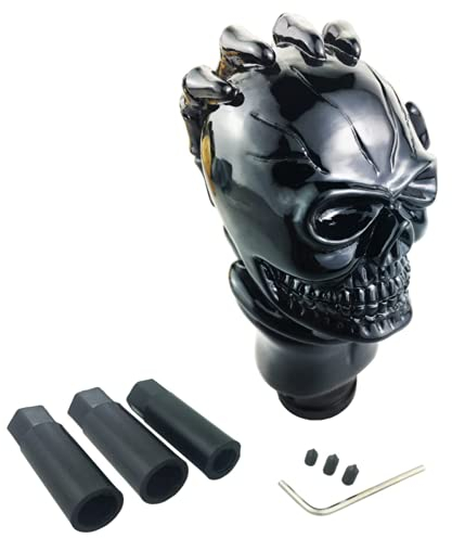 Universal Manuell Auto Schaltknauf Skeleton Skull Schädel Schaltknüppel Totenkopf Auto Schaltknauf Schaltkopf Gear Shifter Knob Schalthebelknauf für Die meisten Fahrzeuge mit Schaltgetriebe