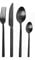 Pintinox Set da 24 Posate Serie Lucky Nero Satinato, Acciaio Inox Nichel Free